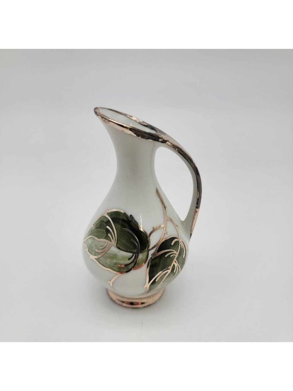 Vintage Veyhl Silberporzellan Silver-Overlay Porcelain Ewer Vase
